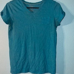 Blue v neck shirt